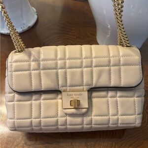 Kate Spade Beige Quilted Shoulder Bag